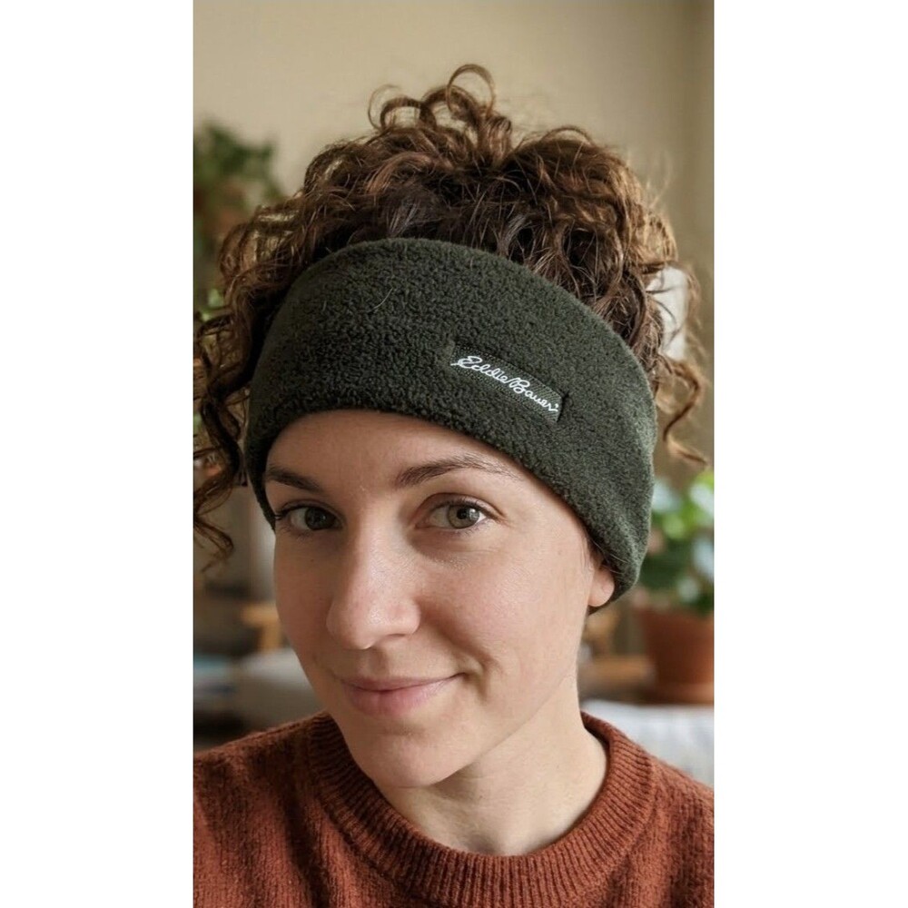 Eddie Bauer Ear Warmer Headband Made In USA Forest Green Polartec One Size Adult